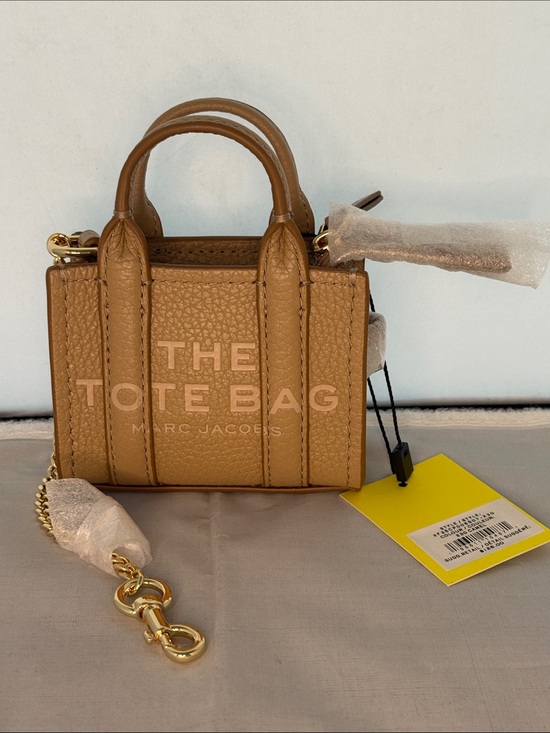 Marc Jacobs Handbags - NWT Marc Jacobs Leather The Tote Bag Charm Camel Nano Brand New with Papers